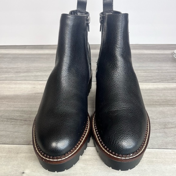 Nordstrom Miller 2 Black Leather Boots Womens 9 Water Resistant Bootie cute - Picture 3 of 7